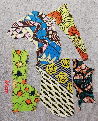 African wax fabric off cuts - african, wax fabric