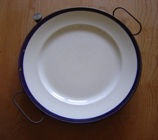 TWO WATER HEATED ANTIQUE DINNER PLATES; SEE PHOTOS.