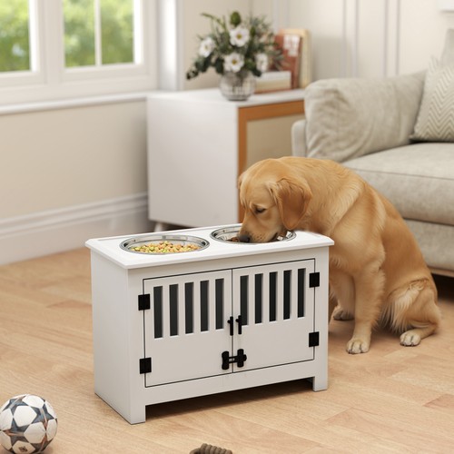 Dog feeding station raised pet - dog,