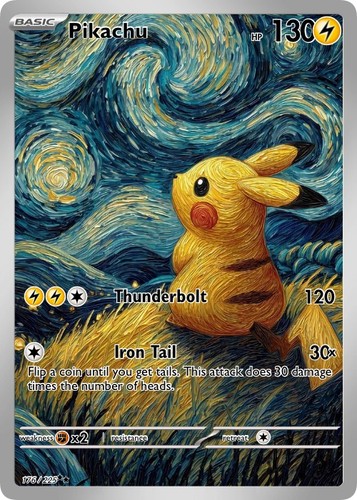 Pikachu pokemon card - pokemon, made