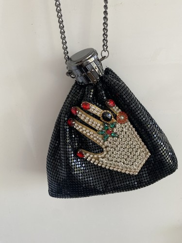 Black chainmail jewelled pouch - chainmail,