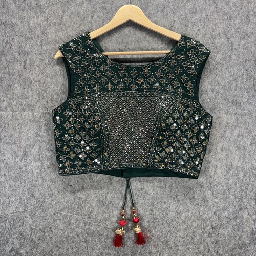 Women saree blouse emerald - women's,