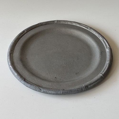 Antique pewter plate tray - antique,