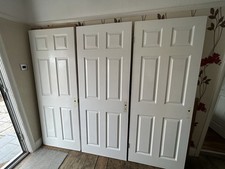 White Internal 6 Panel Textured Doors x 4