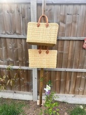 Handmade Straw Tote Bag with Leather Handles – Boho Beach Basket | Summer Should