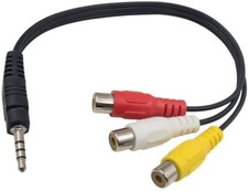 Genuine SAMSUNG TV AV Adapter Jack to 3 x RCA AUX, Wii XBOX 360 PS3 Stereo Cable