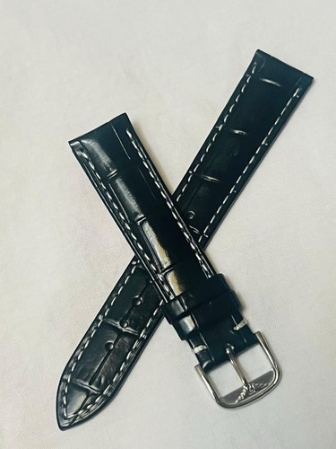 18mm longines black - 18mm, leather