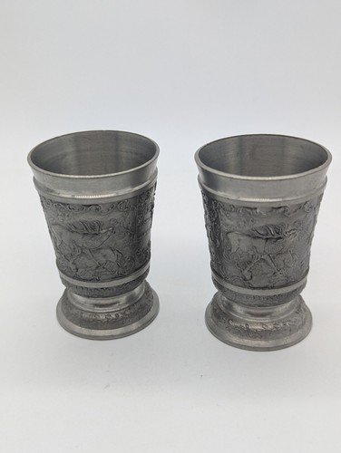 Vintage german pewter beakers - vintage,