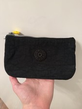 Kipling Wallet Pencil Case Makeup Up Bag Organizer Pouch Black Nylon