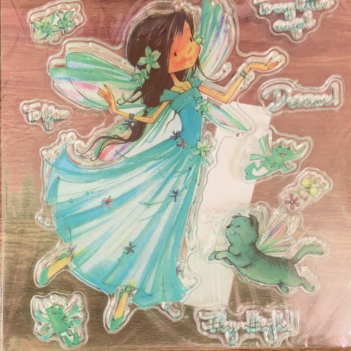 Fairy with cat 10cm clear - with, 10