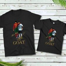New Kids Boys Girls THE GOAT Football Legends T-Shirt Argentina Portugal Tee Top