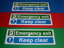 Emergency exit keep clear sign - exit,