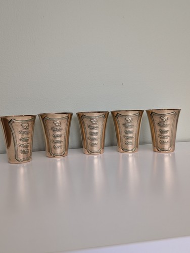 Set copper cups - set, 5