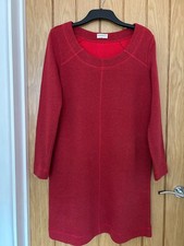 Nomads 100% Organic Cotton Red Marl Long Sleeve Sweat Dress Size 14