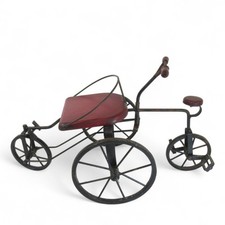 Vintage Laurel and Hardy Figurines with Tandem Tricycle Antique Preloved