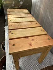 Heavy duty 2 seater bench made with oak frame and larch seat