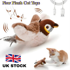 Electronic Interactive Fly Bird Cat Toys USB Pet Simulation Sparrow Toy