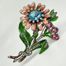 Vintage Art Deco Enamel Flower