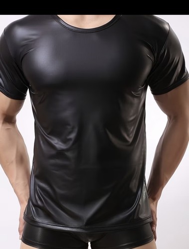 Faux leather look - leather, t/shirt