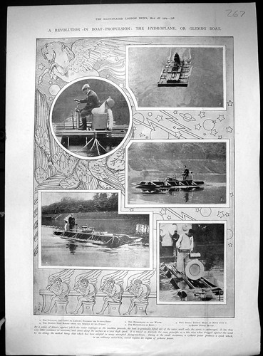 Old 1904 hydroplane gliding - 1904,