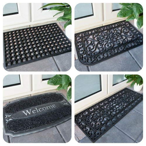 Black rubber doormats - doormats, welcome