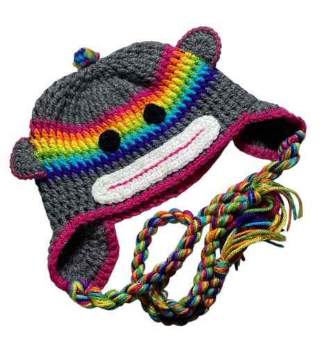Crochet sock monkey hat ear - sock,