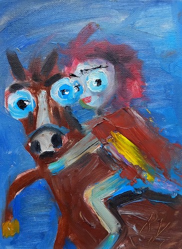 Horse rider 5x9 - rider, 7.5x9"