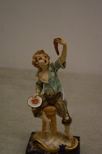  Vintage Simonetti Figurine Boy Eating Spaghetti Carrara Marble Made in Italy