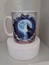 Beautiful Howling Wolf Ceramic Mug 10oz