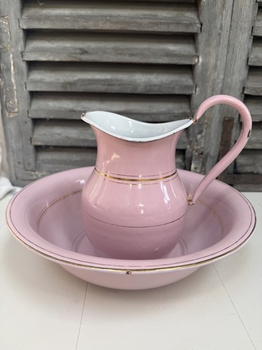 Vintage french pink enamel - vintage,