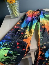 Loudmouth Mens Golf Pants 32x28  Rainbow Paint Ball Splatter Stretch John Daly