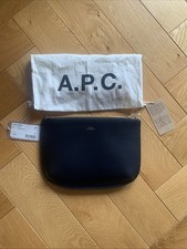 A.P.C Leather Calf Navy Pouch