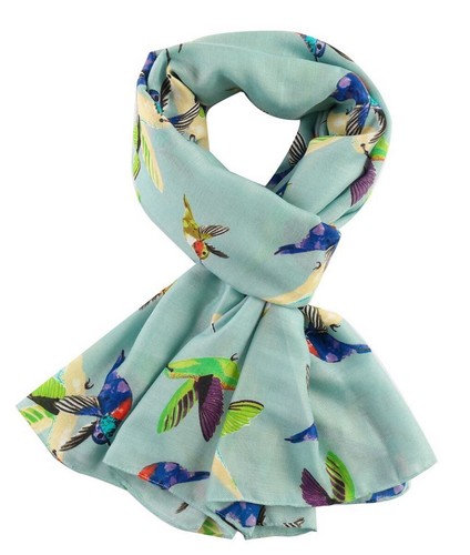 Hummingbird scarf cream - scarf, olive