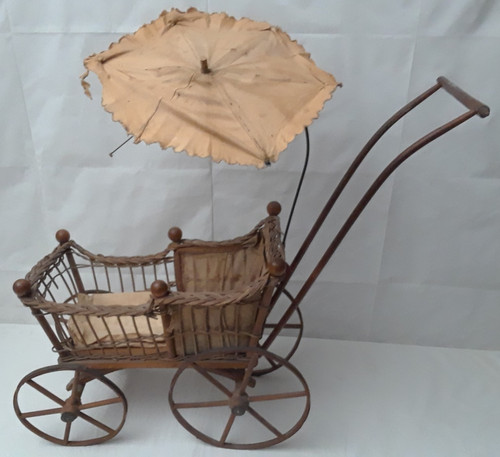 Antique wicker baby doll - antique,
