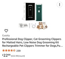 Professional Cat / Dog Rechargeable Grooming Clippers Low Noise