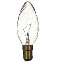 40w SBC Twisted Candle Clear