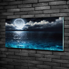 Tulup Glass Print Wall Art Image Picture 100x50cm - full moon