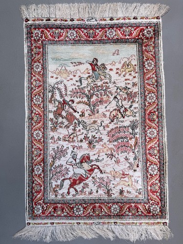 Vintage persian silk hunting - vintage,