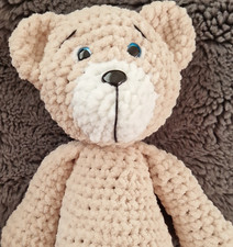 Handmade beige plush teddy - handmade,