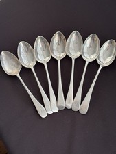 Antique Victorian Solid silver  7 dessert Spoons. Exeter 1877