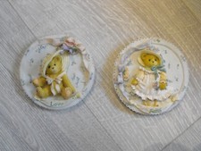 Cherished Teddies LOVE and FAITH Plaques with BOX