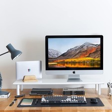 White dual monitor - white, stand