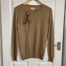Gold Avoca Anthology Festive Metallic Glitter Knit Lightweight Jumper UK 12