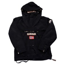 Napapijri Skidoo Expedition Anorak Black Fleece Lined Vintage Made In Tunisia