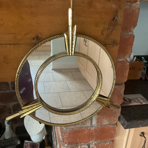 Art deco mirror tin brass - deco,