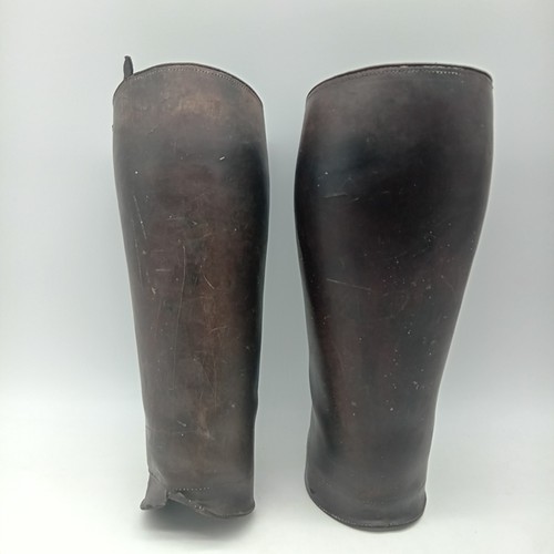Vintage brown leather gaiters - leather,