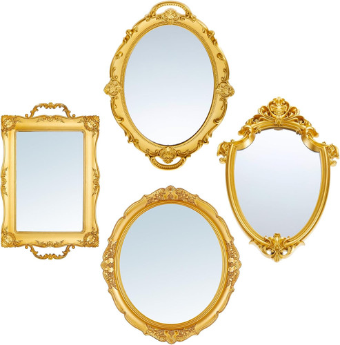Vintage gold mirror set - vintage, 4