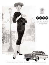 1958 Ford Motors Original Full Page Vintage Magazine Car Advertising