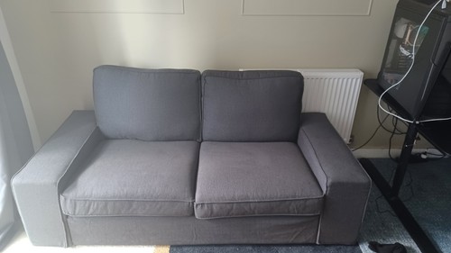 Dark grey fabric sofa seat - fabric,