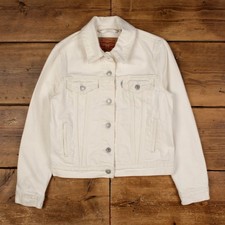 Vintage Levi's Workwear Jacket XS Denim Trucker White Womens
